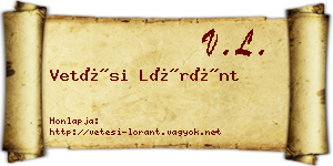 Vetési Lóránt névjegykártya