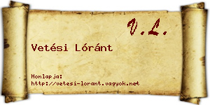 Vetési Lóránt névjegykártya